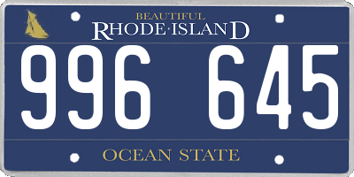 RI license plate 996645