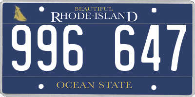 RI license plate 996647