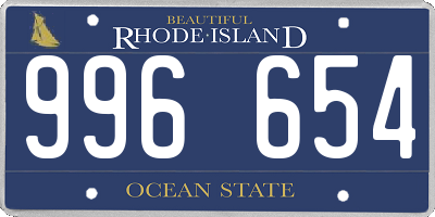 RI license plate 996654