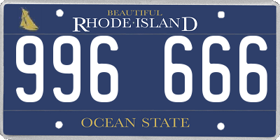 RI license plate 996666