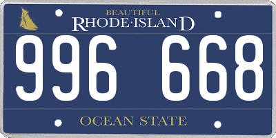 RI license plate 996668