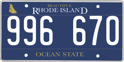 RI license plate 996670