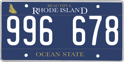 RI license plate 996678