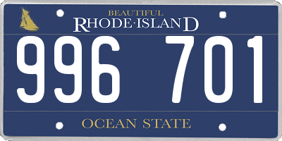 RI license plate 996701