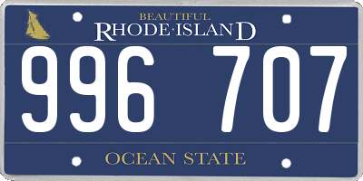 RI license plate 996707