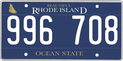 RI license plate 996708