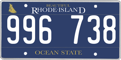 RI license plate 996738