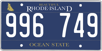 RI license plate 996749