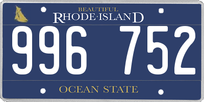 RI license plate 996752