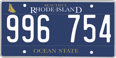 RI license plate 996754