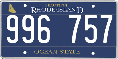 RI license plate 996757