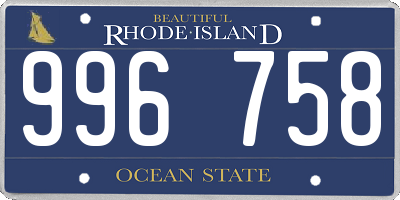 RI license plate 996758