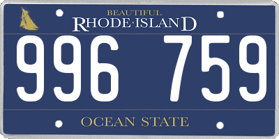 RI license plate 996759