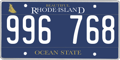 RI license plate 996768