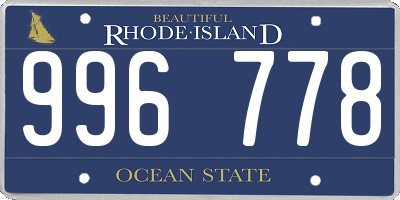 RI license plate 996778