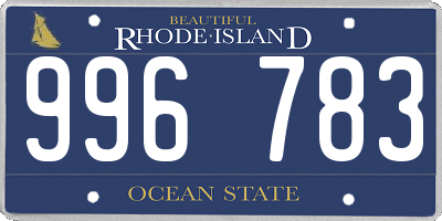 RI license plate 996783