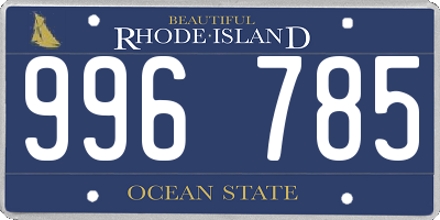 RI license plate 996785