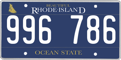 RI license plate 996786