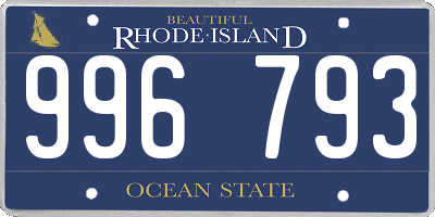 RI license plate 996793