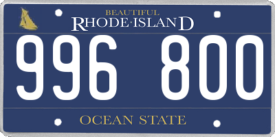 RI license plate 996800