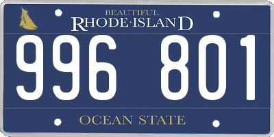 RI license plate 996801