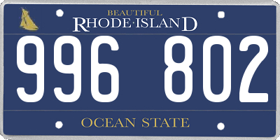 RI license plate 996802