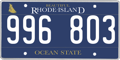 RI license plate 996803