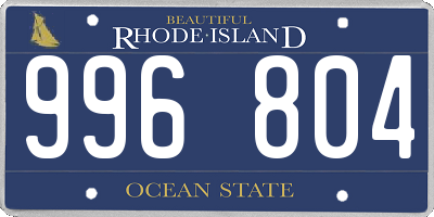 RI license plate 996804
