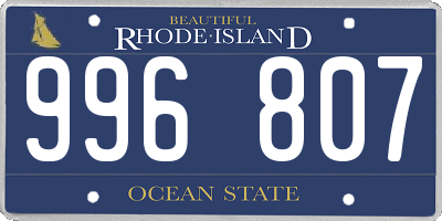 RI license plate 996807