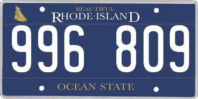 RI license plate 996809