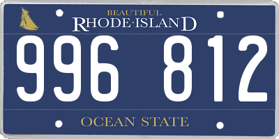 RI license plate 996812