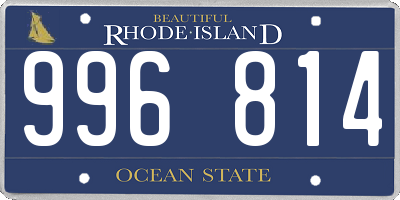 RI license plate 996814