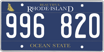 RI license plate 996820