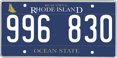 RI license plate 996830