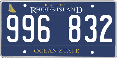 RI license plate 996832