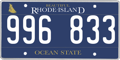 RI license plate 996833