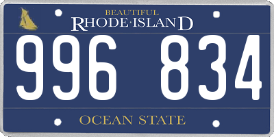 RI license plate 996834