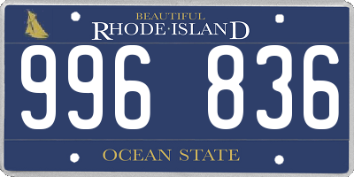 RI license plate 996836