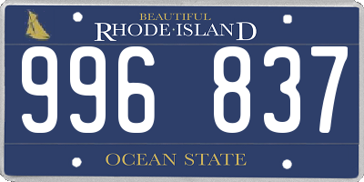 RI license plate 996837