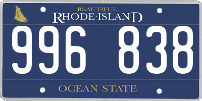 RI license plate 996838