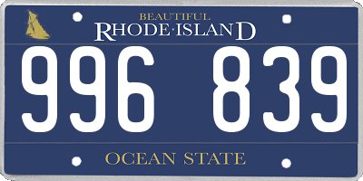 RI license plate 996839