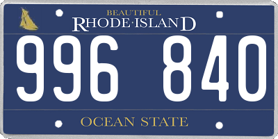 RI license plate 996840