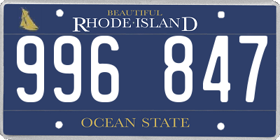 RI license plate 996847