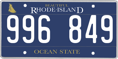 RI license plate 996849