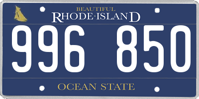 RI license plate 996850