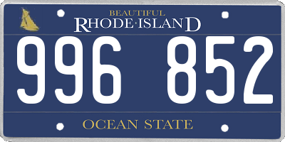 RI license plate 996852