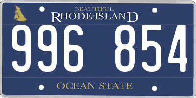 RI license plate 996854