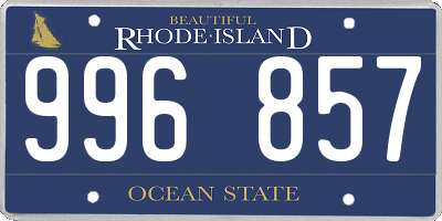 RI license plate 996857