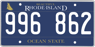 RI license plate 996862