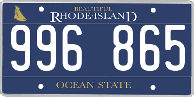 RI license plate 996865